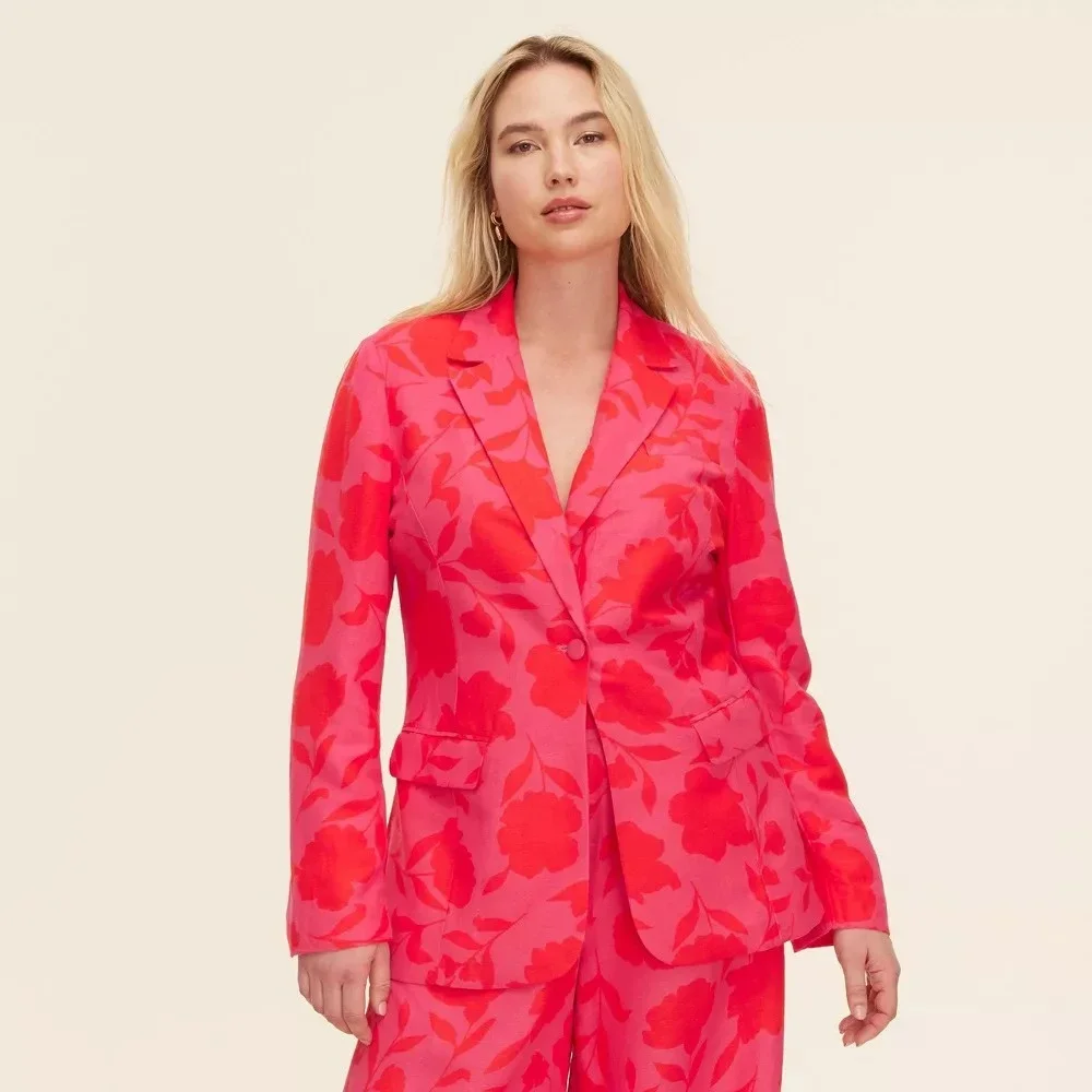 New! Kate Spade x Target Extra Small Classic Rose Blazer Pink/Red XS Jacket NWT